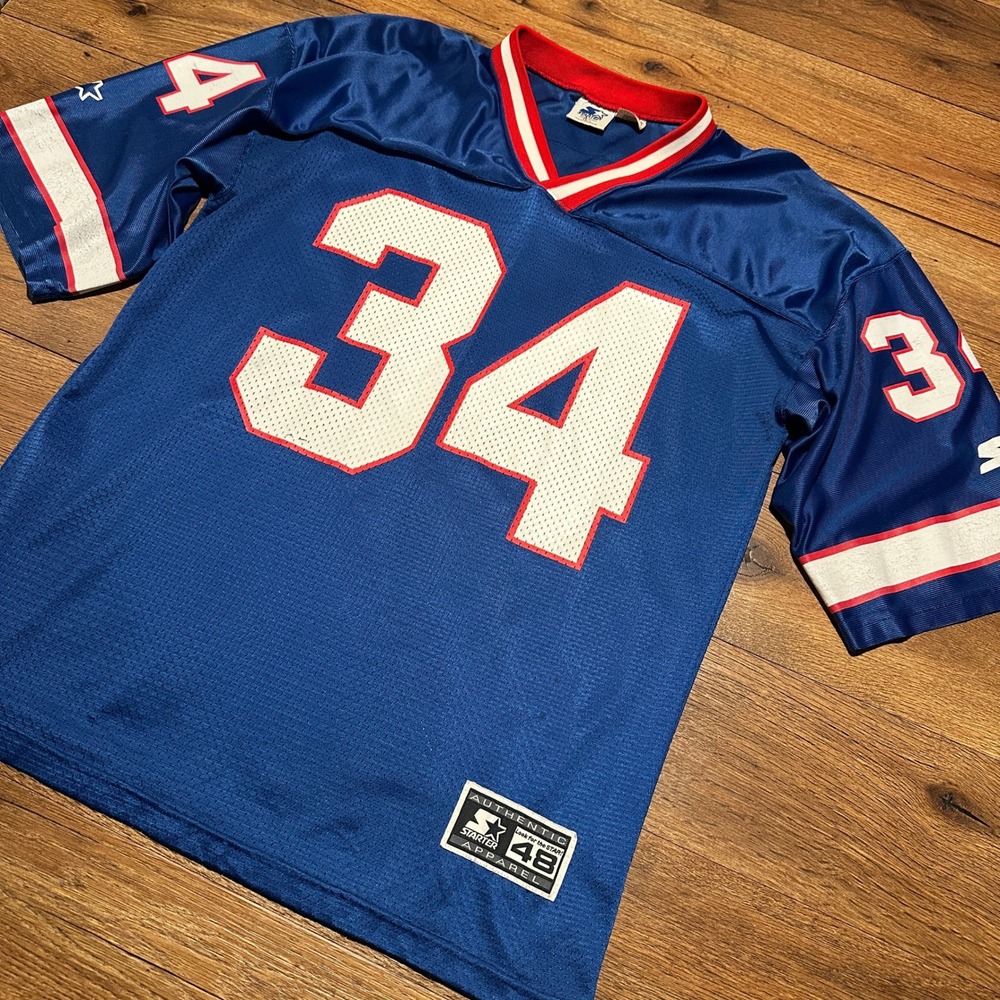 Vintage Starter Buffalo Bills Thurman Thomas Jersey Mens 48 L Blue NFL 1996